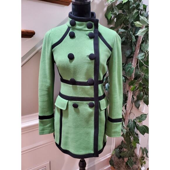 International Concepts Green Cotton Long Sleeve Double Breasted Peacoat XS - Picture 1 of 12